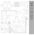 standard furniture symbols used in architecture vector image