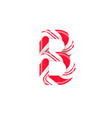 cane letter b candy font element sweet vector image vector image