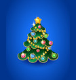 christmas tree in the shape vector image vector image