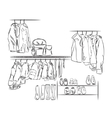 hand drawn wardrobe sketch vector image