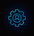 man in cog blue icon vector image