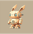 robot rabbit cyborg character logo mascot vector image vector image