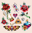 tattoo set romantic vector image