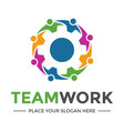 team work logo template vector image