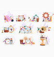 work week flat set vector image vector image
