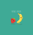 banana and strawberry vector image vector image