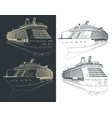cruise ship blueprints vector image vector image