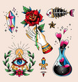 tattoo set spell vector image