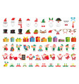 cartoon christmas collection xmas hats and new vector image