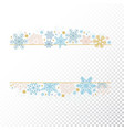 christmas snow flake frame transparent background vector image