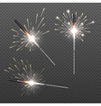 closeup isolated sparkler shine bengal lights vector image