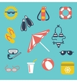 colorful summer flat icons vector image vector image
