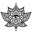 lotus flower with evil eye mandala design vector image
