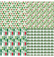 4 christmas color different seamless patterns set vector image
