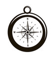 compass with north star to navigate direction vector image