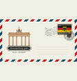 envelope with postage stamp with brandenburg gate vector image vector image