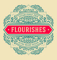 vintage logo with floral details vector image vector image
