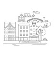 city in linear style vector image vector image