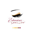 eyelash extension banner template for makeup vector image