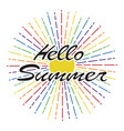 hello summer background lettering design vector image vector image