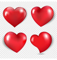 red hearts isolated transparent background vector image
