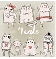 set with cute cats vector image vector image