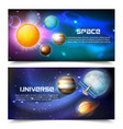 space universe horizontal banners vector image vector image