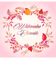 watercolor floral elements set vector image
