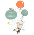 cute dog with balloons vector image vector image