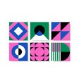 set bright cards with abstract geometric vector image