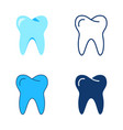 tooth icon set in flat and line style vector image