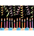 birthday candles and streamers vector image vector image