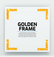 blank paper with modern gold frame metal vector image
