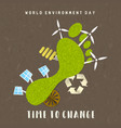 environment day card green carbon footprint vector image