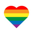 lgbt rainbow pride flag in a shape of heart vector image vector image