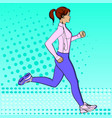 sport girl jogging pop art retro vector image