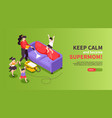 super mom isometric banner vector image