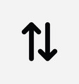 up and down arrow icon upload download network vector image