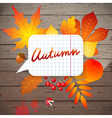 wooden background with autumn leaves vector image vector image