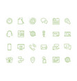 contact us icon set website linear symbols vector image