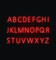 neon font light alphabet text sign set gl vector image