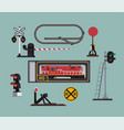 scale model railway hobby items in flat style vector image
