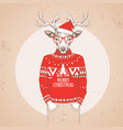 christmas hipster fashion animal deer vector image