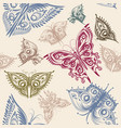 cute seamless wallpaper pattern with butterflies vector image
