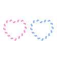 heart shaped frame with boy and girl foot prints vector image vector image