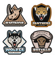 vintage colorful animals emblems set vector image