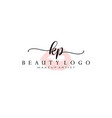 letter kp watercolor lips premade logo design vector image