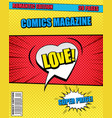 romantic comics magazine template vector image