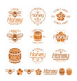 set of honey labels badges and design elements vector image vector image