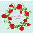 vintage card - with poppy flowers frame vector image vector image